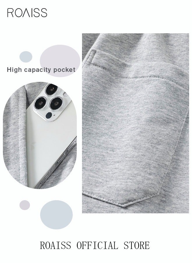 roaiss Men's Casual Drawstring Waist Swimming Trunks Beachwear Beach Pants Loose Five-point Pants Sports Running Boxer Swim Shorts Swimsuit Summer Everyday Clothing Grey  - Image 5
