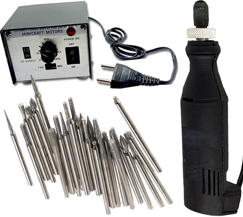 DIY Crafts 60x Diamond Burr Diamond Burr Tools Minicraft MachineMini Drill Machine With 12V Speed And Direction Control Stabilizer Elimeter Box Adjust60x Diamond Burr Diamond Burr - Image 1