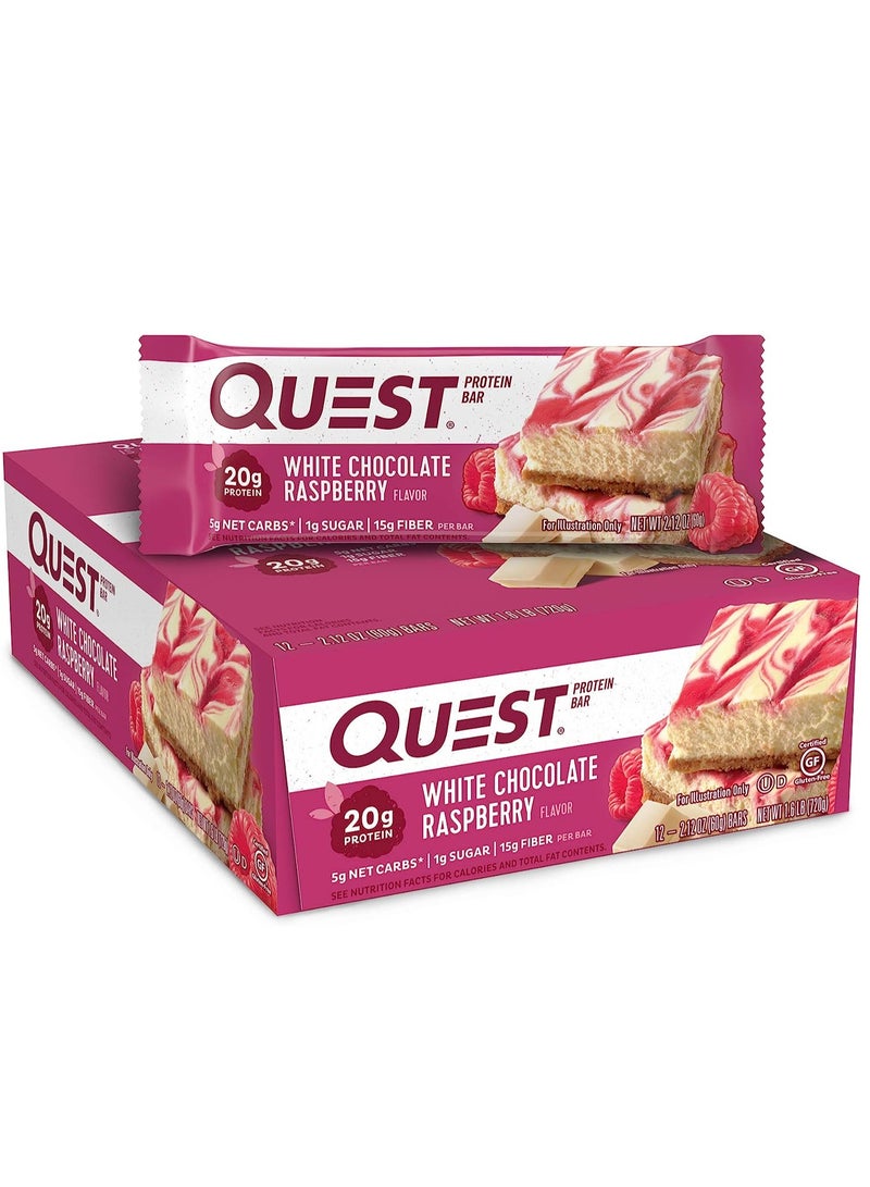 كويست بروتين بار شوكولاتة بيضاء بالتوت، عبوة من 12 قطعة - Image 1