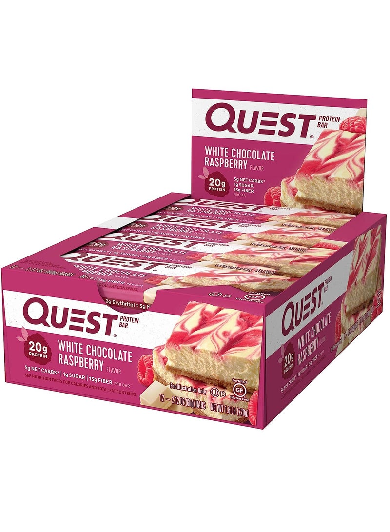 كويست بروتين بار شوكولاتة بيضاء بالتوت، عبوة من 12 قطعة - Image 2