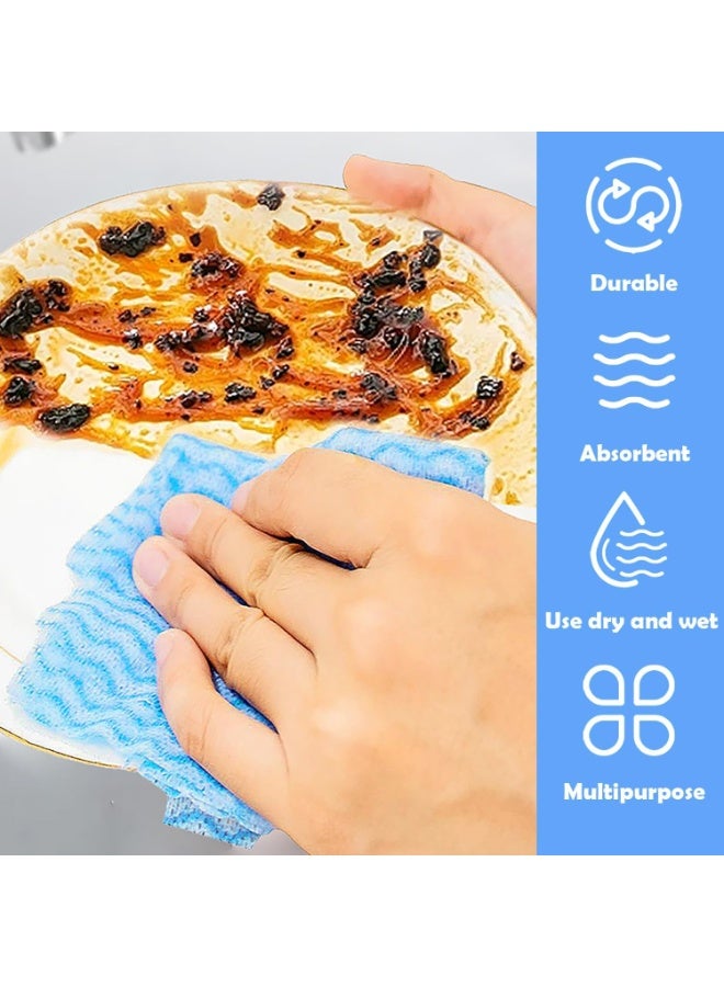 HOMESTAR 50 Count/Pack Disposable Cleaning Towels and Dish Cloths, Reusable Towels, Handy Cleaning Wipes, Disposable Dish Rags for Kitchen, Blue, 30x30cm - Image 4