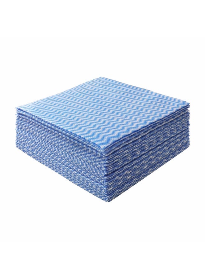 HOMESTAR 50 Count/Pack Disposable Cleaning Towels and Dish Cloths, Reusable Towels, Handy Cleaning Wipes, Disposable Dish Rags for Kitchen, Blue, 30x30cm - Image 1