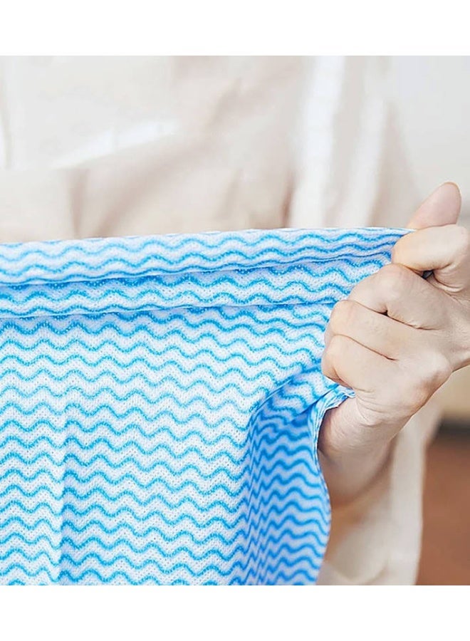 HOMESTAR 50 Count/Pack Disposable Cleaning Towels and Dish Cloths, Reusable Towels, Handy Cleaning Wipes, Disposable Dish Rags for Kitchen, Blue, 30x30cm - Image 2