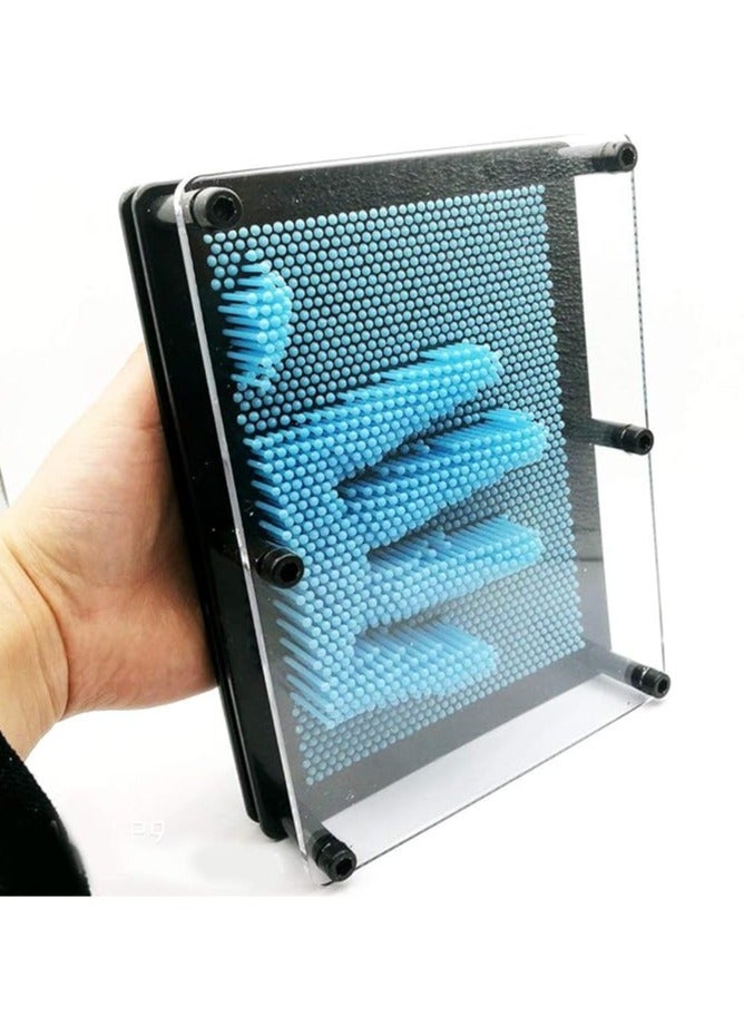 عام تمثال إبر ثلاثي الأبعاد، لوحة فن الإبر ثلاثية الأبعاد، لعبة شكل اليد بارز بالإبر، فن الإبر الكلاسيكي، لعبة كبيرة للأطفال والكبار - باللون الأزرق الفاتح - Image 2