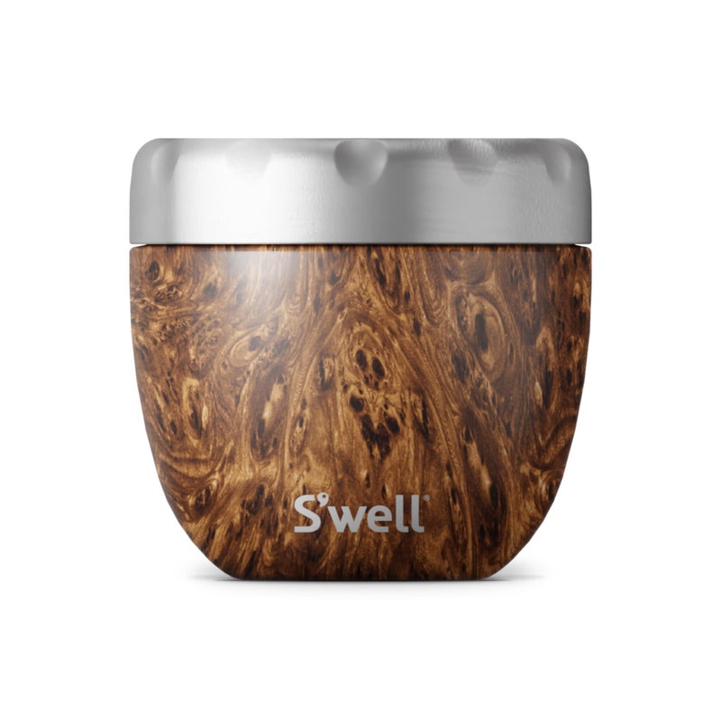 S'well Swell Eats Stainless Steel Food Bowls 215oz Teakwood TripleLayered VacuumInsulated Containers Keeps Food Cold for 11 Hours and Hot for 7 hours Condensation Free BPA Free
