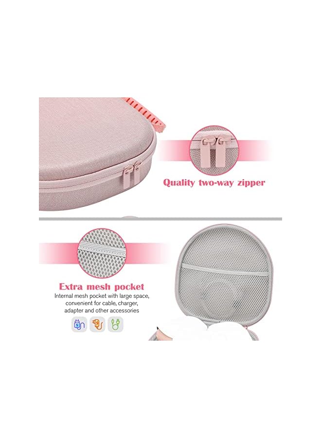 Procases Hard Case for New Earbuds Max, Travel Carrying Headphone Case with Silicone Earpad Cover & Mesh Pocket, Earbuds Max Protective Portable Storage Bag -Pink - Image 4