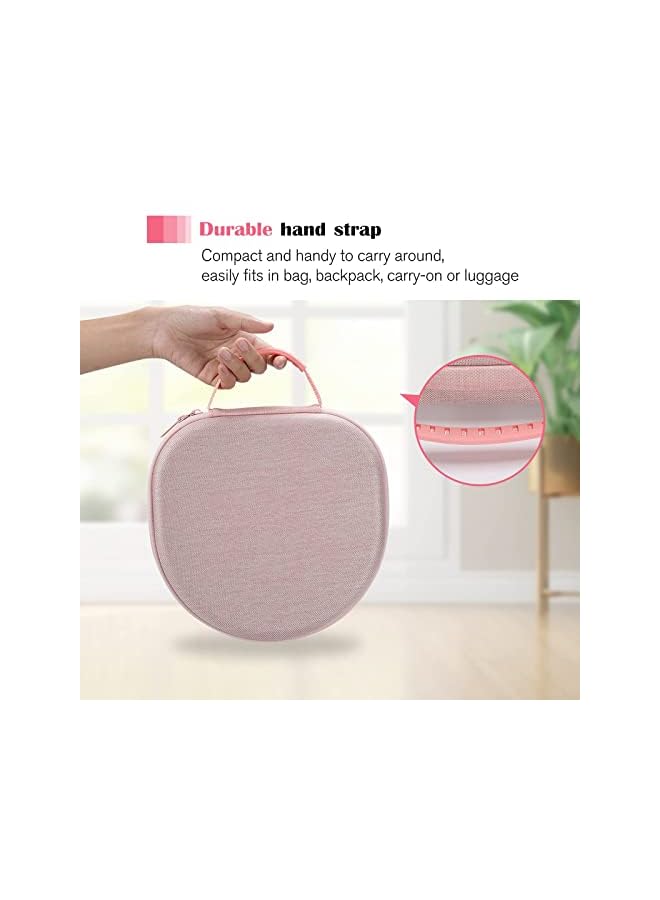 Procases Hard Case for New Earbuds Max, Travel Carrying Headphone Case with Silicone Earpad Cover & Mesh Pocket, Earbuds Max Protective Portable Storage Bag -Pink - Image 3