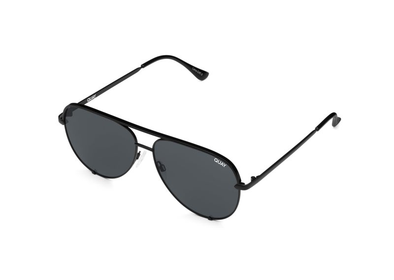 Quay - Sunglasses for Men & Women, Polarized Aviator Lenses with UV Protection, Oversized Sunglasses (High Key Extra Large, Black) - Image 2
