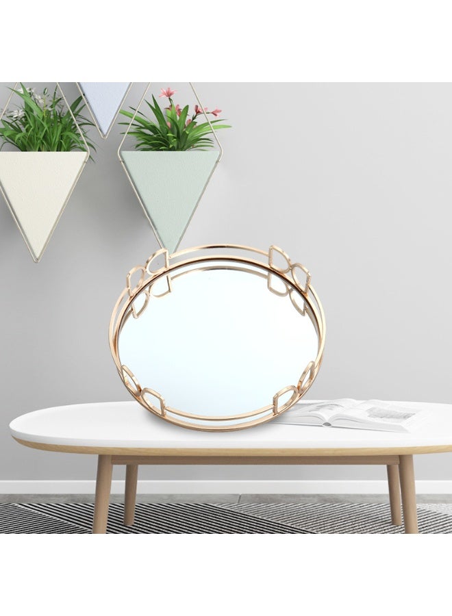 أولودينيز  صينية مرايا فاخرة باللون الذهبي الوردي – صينية تقديم أنيقة للضيافة والديكور المنزلي - Image 3