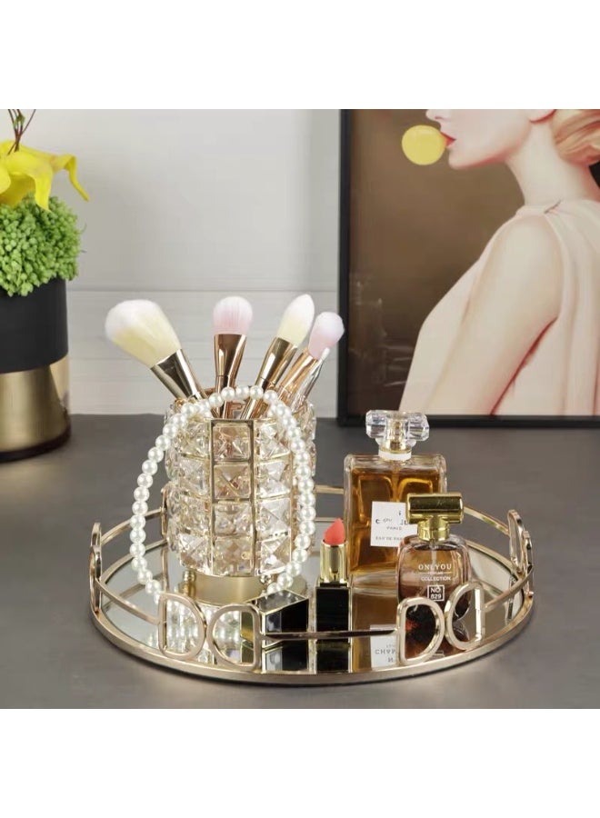 أولودينيز  صينية مرايا فاخرة باللون الذهبي الوردي – صينية تقديم أنيقة للضيافة والديكور المنزلي - Image 5