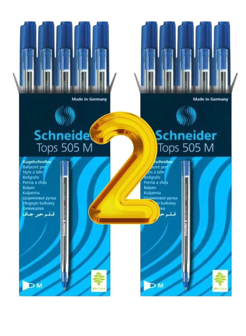 Schneider 2-pack of Tops 505 Ballpoint Pen Blue