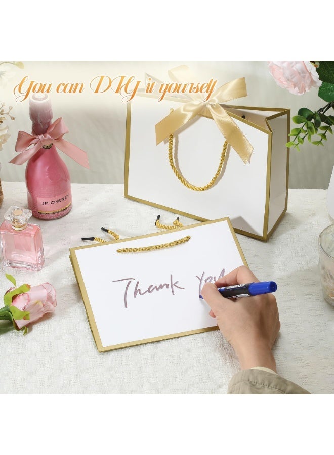 MiiSort 5 Pack Thank You Gift Bags with Handles, Paper Gift Bags with Bow Ribbon, Black Party Favor Bags for Any Birthday Wedding Baby Shower Bridesmaid Party - Image 3