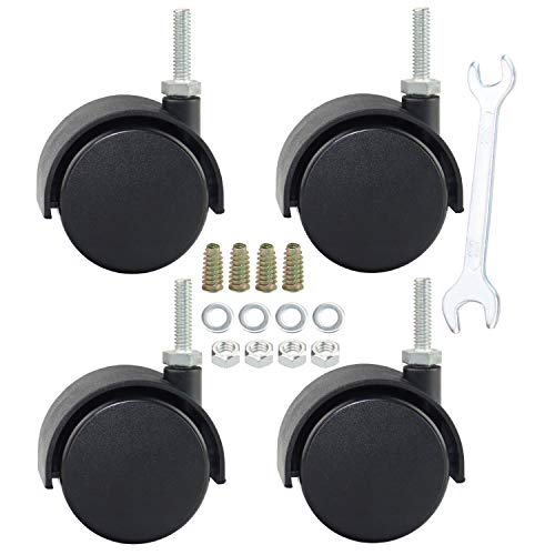 DICASAL 2" Shelving Caster, Swivel Stem Caster Wheel with 1/4" - 20 x 1 Thread Stem for Small Shelf and Furniture Pack of 4(No Brakes) - Image 1
