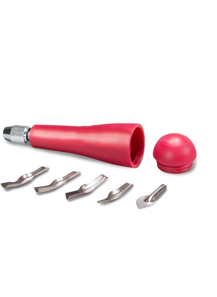 Linoleum Cutter – 5 Assorted Lino Cutters Includes Plastic Storage Handle 