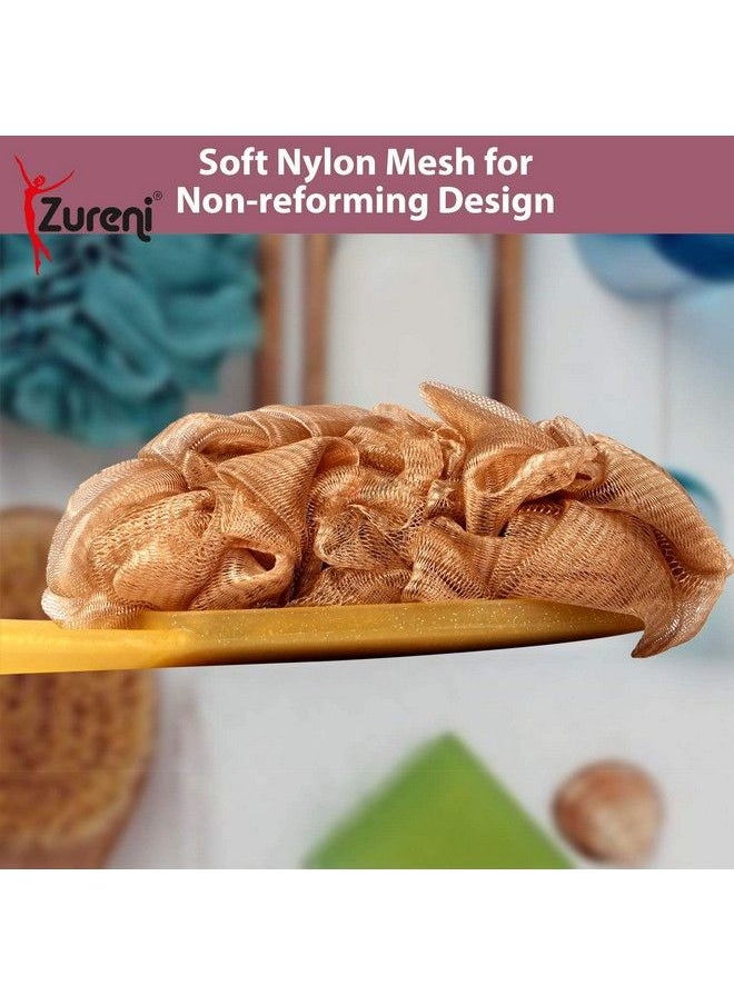 Zureni Bath Sponge & Brush With Long Handled Exfoliating Bath & Shower Loofah Body Back Brush Scrubber Soft Shower  - Image 4