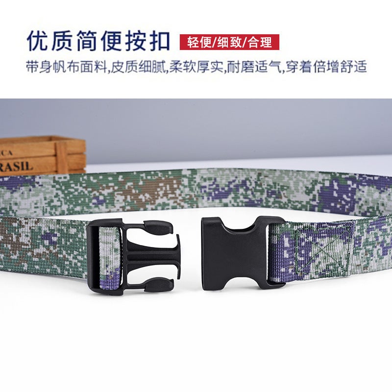 Children's Camouflage Military Training Belt Girls' Junior High School Students' Belt Boys' Junior Senior high school Canvas Buckle Belt - Image 4