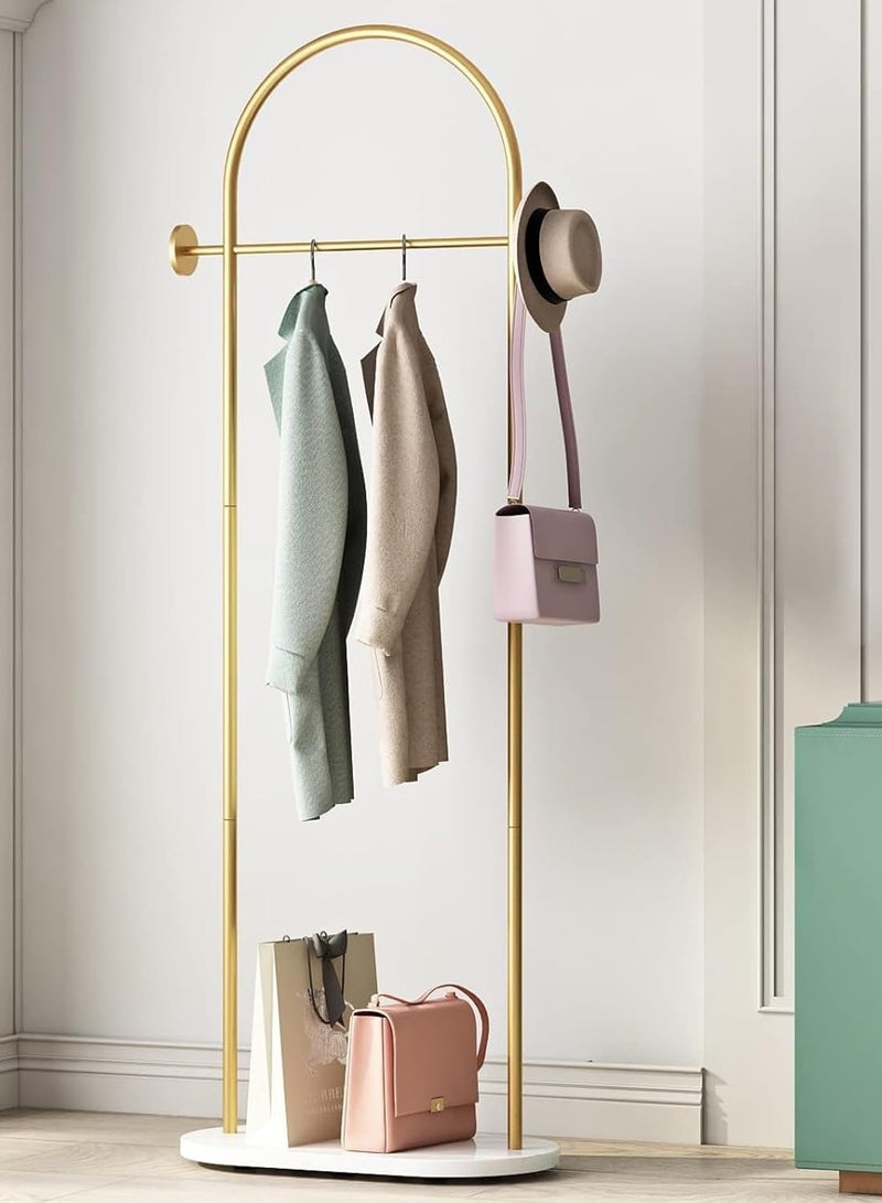 إسكدنيا معطف القوس المعدني الرف الحر مع الرخام الثقيل مستقر قاعدة معطف قوي الرف حمالة للملابس/الحقائب/القبعات الذهبية معطف الرف حمالة لمدخل غرفة النوم مكتب ضيق المكان - Image 4