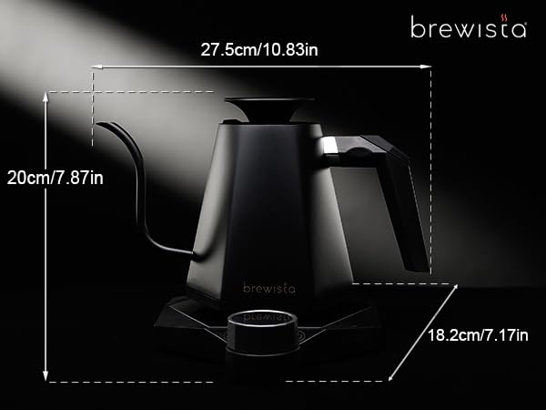 Brewista X Series Electric Gooseneck Kettle, Stainless Steel Water Boiler, Precise Digital Temperature Control, Fast Boiling, Keep Warm, Auto Shut-Off for Pour-Over Coffee & Tea, Home, 0.8L, Black - Image 2