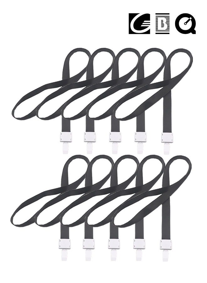 GBQ 10PCS ID Card Holder Lanyard Thickened Lanyard Plastic Card Lanyard Badge Lanyard Exhibition Label Lanyard Black - Image 1