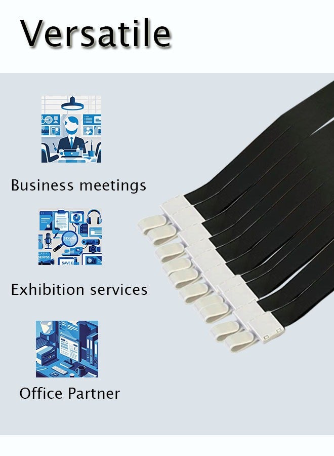 GBQ 10PCS ID Card Holder Lanyard Thickened Lanyard Plastic Card Lanyard Badge Lanyard Exhibition Label Lanyard Black - Image 4