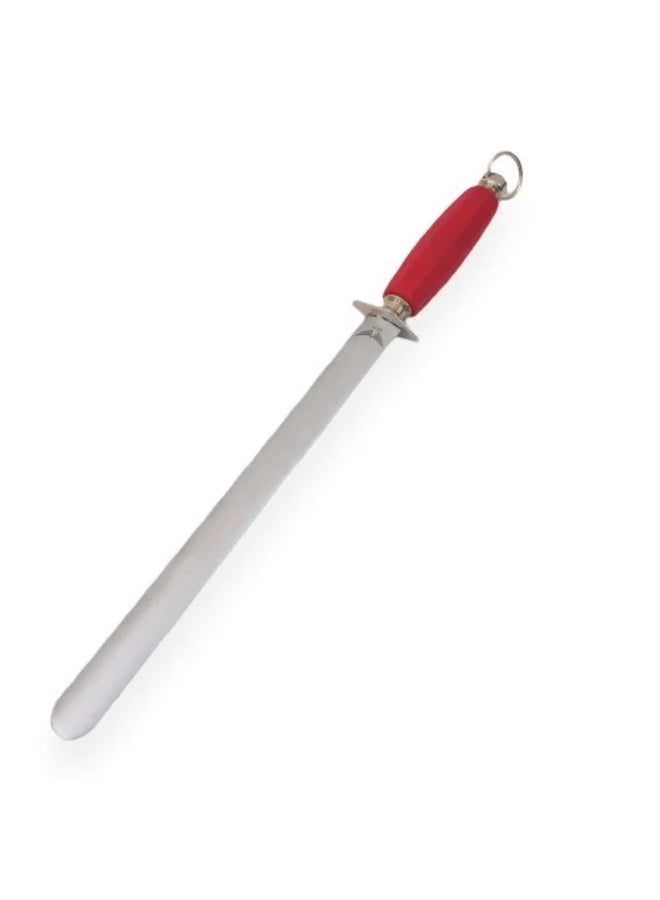 Kitchen Knife Sharpening Steel Rod with Red Handle