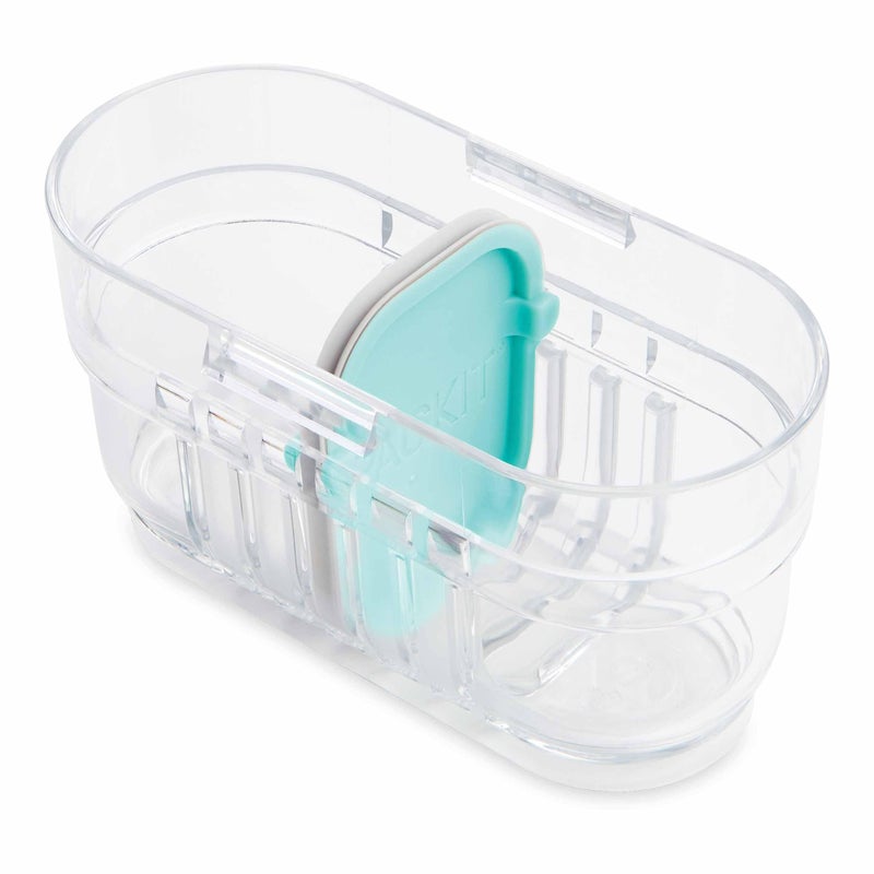 PackIt Mod Mini Bento Food Storage Container  Mint  Shatterproof Crystal Clear Base  with Leak-resistant Divider and Lid  Microwavable  Dishwasher Safe  Designed for Snacks On the Go  1 Cup Capacity - Image 2