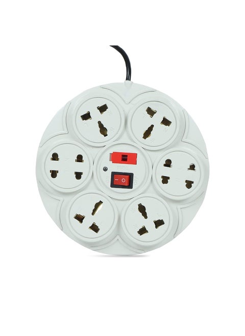 Digiway 81 Round Strip Extension Cord6 Amp 8 Universal Multi Plug Point Extension Board Cord Length 20 Meter with LED Indicator and Switch