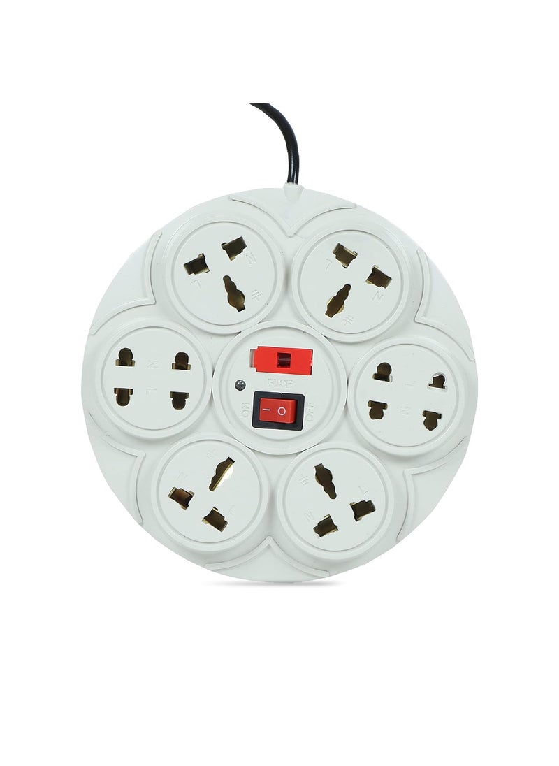 Digiway Digiway 81 Round Strip Extension Cord6 Amp 8 Universal Multi Plug Point Extension Board Cord Length 20 Meter with LED Indicator and Switch  - Image 1