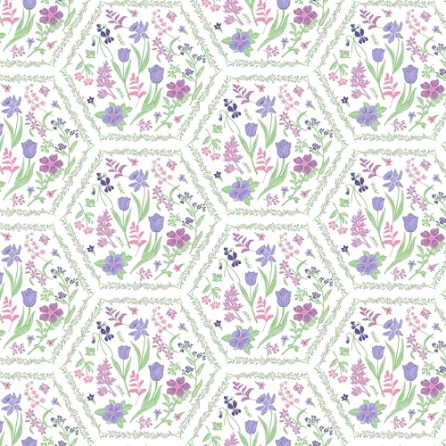 Dreamscape 100% Cotton Double Bedsheet with 2 Pillow Covers - (Size 87 x 94 inches, 140 TC, Colour - Purple: Orchid Bloom) - Image 5