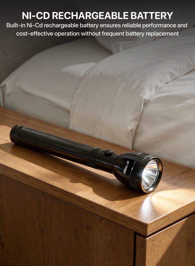 تيم Team Rechargeable LED Flashlight – Ultra Long Range 1200–1500m | Super Bright CREE LED Torch | Water & Shock Resistant | Heavy‑Duty Aluminium Body | NI‑CD Battery | Outdoor, Camping, Security Use - Image 4