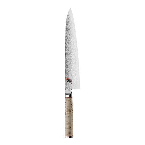 Miyabi Birchwood SG2 Japanese Chef's Knife, 9-inch, Large Blade Chef's Kitchen Knife, Karelian Birch Handle, 100-layer flower Damascus pattern, Handcrafted in Seki, Japan - Image 5