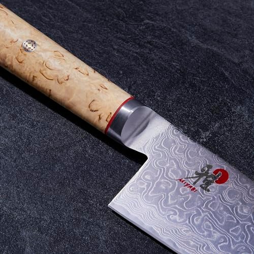 Miyabi Birchwood SG2 Japanese Chef's Knife, 9-inch, Large Blade Chef's Kitchen Knife, Karelian Birch Handle, 100-layer flower Damascus pattern, Handcrafted in Seki, Japan - Image 2