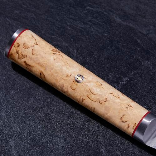 Miyabi Birchwood SG2 Japanese Chef's Knife, 9-inch, Large Blade Chef's Kitchen Knife, Karelian Birch Handle, 100-layer flower Damascus pattern, Handcrafted in Seki, Japan - Image 3