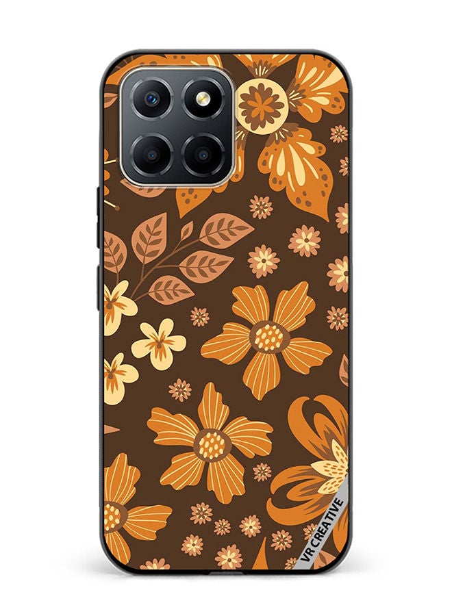 VR CREATIVE Protective Case Cover For Honor X6 Brown Flowers Design Multicolour - Image 1