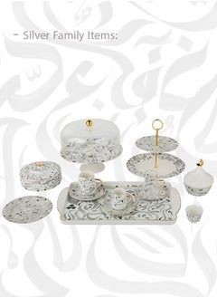 Trust 2-Tier Porcelain Cake Stand 7.5 Inch & 10.5 Inch Silver  - Image 3