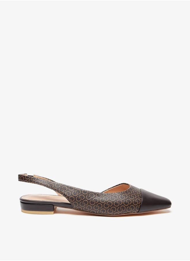 Celeste Women's Monogram Print Sling Back Sandals  - Image 3