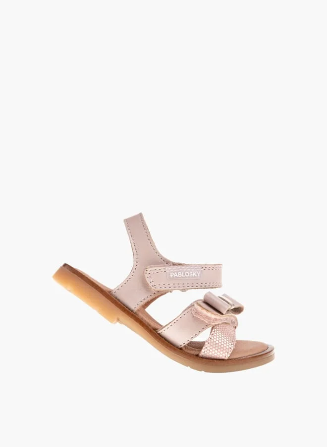 Pablosky Girls Strap Sandals With Hook And Loop Closure