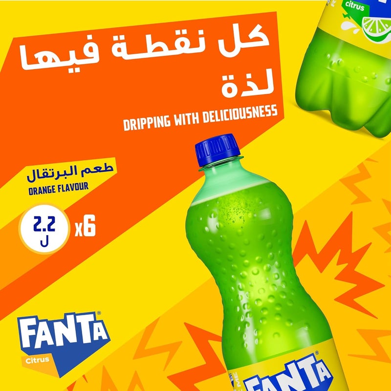 Fanta Citrus Carbonated Soft Drink - 6 Pack - Image 2