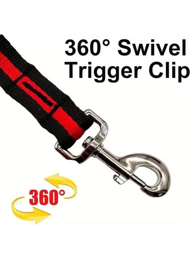 حبل انزلاق الجر الفاخر للخيول 26 قدم 8 أمتار أسود وأحمر مع وصلة دوّارة وكرابين تدريب - Image 3