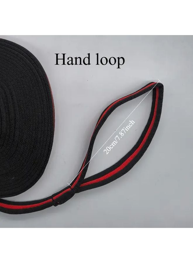 حبل انزلاق الجر الفاخر للخيول 26 قدم 8 أمتار أسود وأحمر مع وصلة دوّارة وكرابين تدريب - Image 4