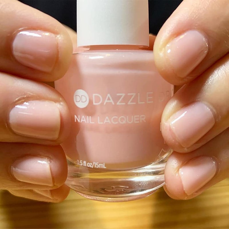 Dazzle Dry Mini Kit 4 Step System - Livin' La Vida Yoga, a soft and pale creamy pink with a hint of diamond dusted shimmer. Semi-sheer cream. (5 Piece Kit / 5 Manicures) - Image 4