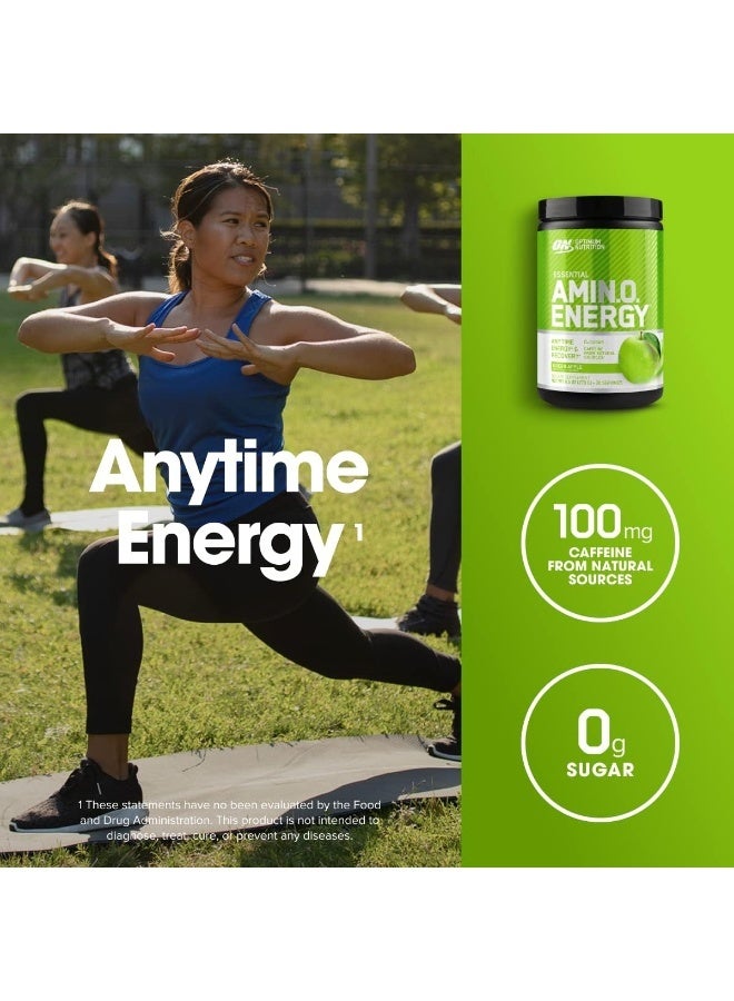 Optimum Nutrition (ON) Amino Energy - Pre Workout With Green Tea, Bcaa, Amino Acids, Keto Friendly, Green Coffee Extract, 0 Grams of Sugar, Anytime Energy Powder - Green Apple, 270 G , 30 Servings - Image 4