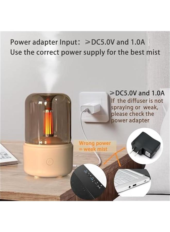 Essential Oil Diffuser, 120ml Aromatherapy Diffuser with Auto Shut-Off Function, Ultrasonic Diffusers for Essential Oils, Cool Mist Humidifier with Warm Lights, for HomeOffice (White) - Image 3