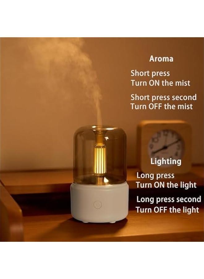 Essential Oil Diffuser, 120ml Aromatherapy Diffuser with Auto Shut-Off Function, Ultrasonic Diffusers for Essential Oils, Cool Mist Humidifier with Warm Lights, for HomeOffice (White) - Image 2