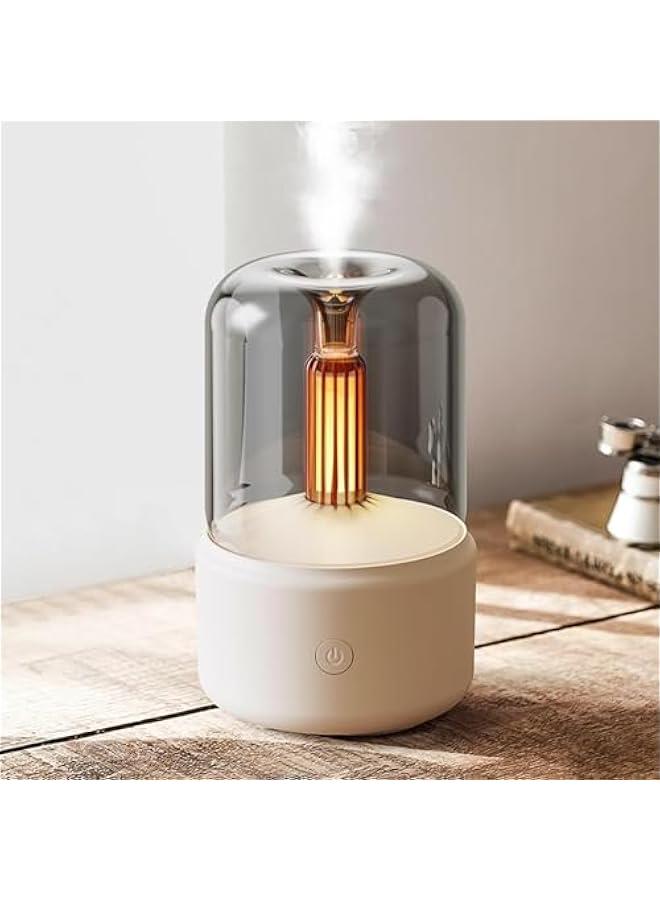 Essential Oil Diffuser, 120ml Aromatherapy Diffuser with Auto Shut-Off Function, Ultrasonic Diffusers for Essential Oils, Cool Mist Humidifier with Warm Lights, for HomeOffice (White) - Image 1