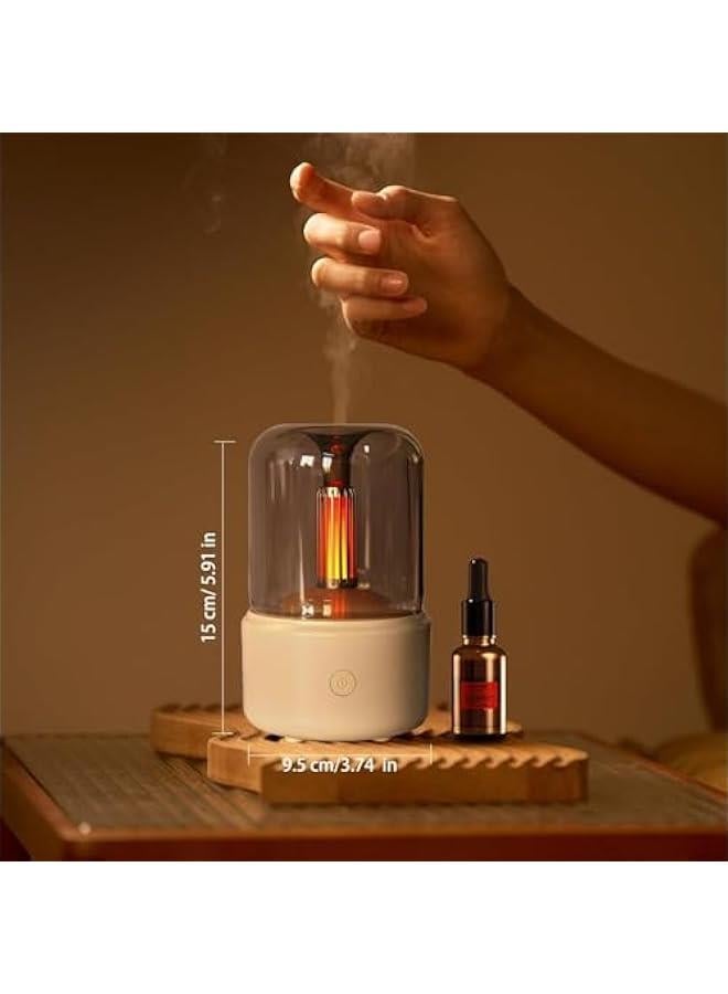 Essential Oil Diffuser, 120ml Aromatherapy Diffuser with Auto Shut-Off Function, Ultrasonic Diffusers for Essential Oils, Cool Mist Humidifier with Warm Lights, for HomeOffice (White) - Image 5