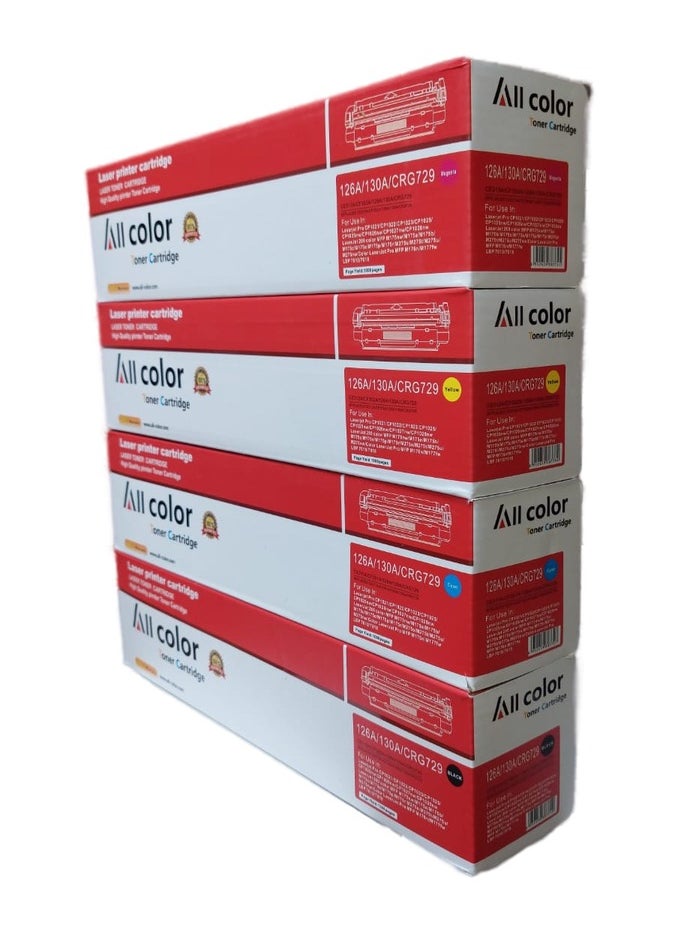 اول كلور - خرطوشة حبر ليزر جيت متوافقة مع طابعة HP CP1025 1025 CP1025nw MFP M175 M275 لطابعة الليزر HP126A CE310A CE311A CE312A CE313A (4 ألوان) - Image 1