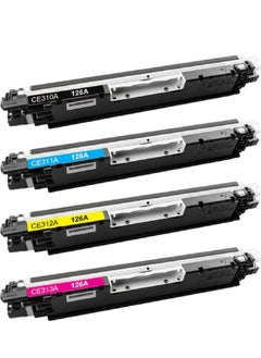 اول كلور خرطوشة حبر ليزر جيت متوافقة مع طابعة HP CP1025 1025 CP1025nw MFP M175 M275 لطابعة الليزر HP126A CE310A CE311A CE312A CE313A (4 ألوان)  - Image 2