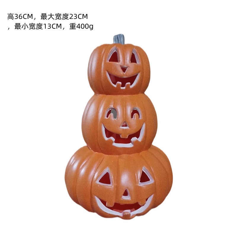 Lights dress up pumpkin props decoration Meida South Halloween amusement park KTV layout decoration Wansheng window shopping mall Three stacks of melons 