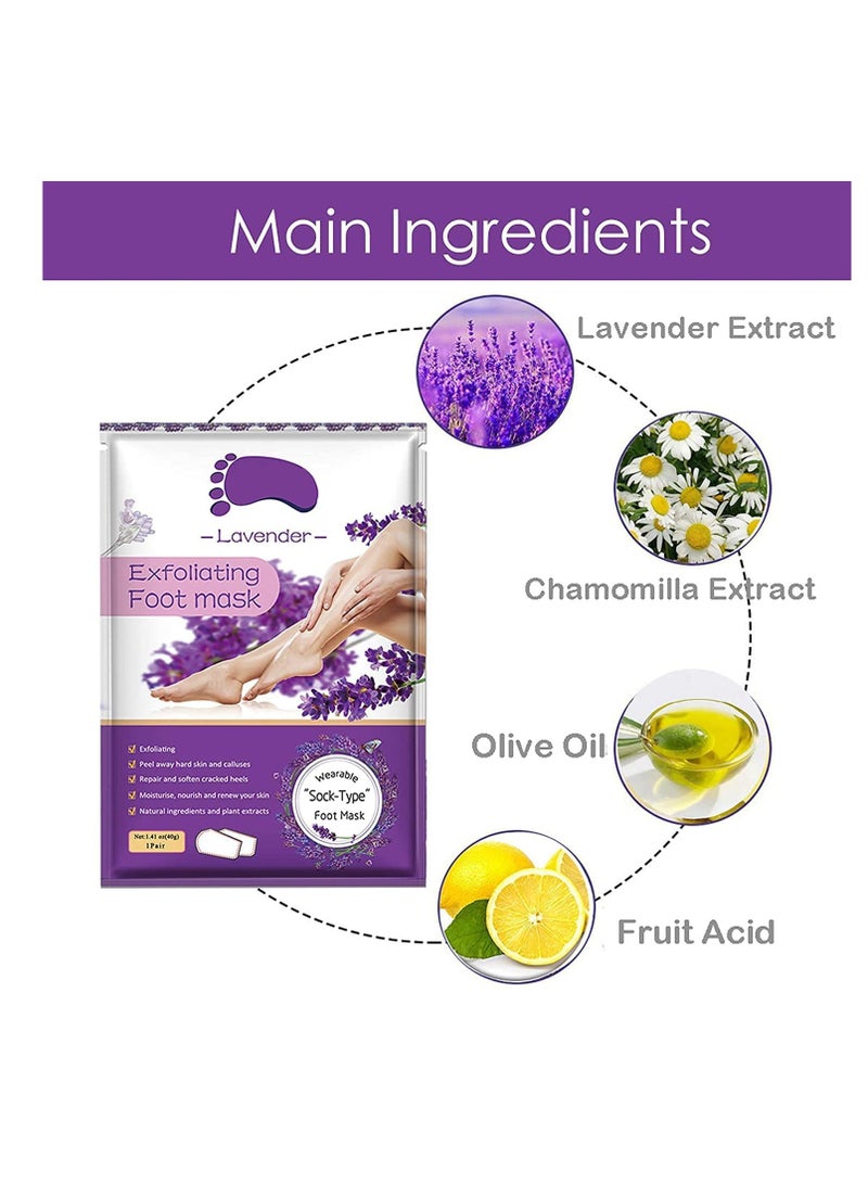 ALIVER ALIVER 5 Packs Foot Peeling Mask,Exfoliating Callus Peel Booties,Peeling Off Calluses & Dead Skin, Baby Your Foot Naturally in 1 Week (Lavender)  - Image 3